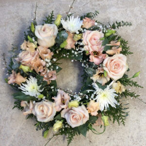 couronne champetre rose